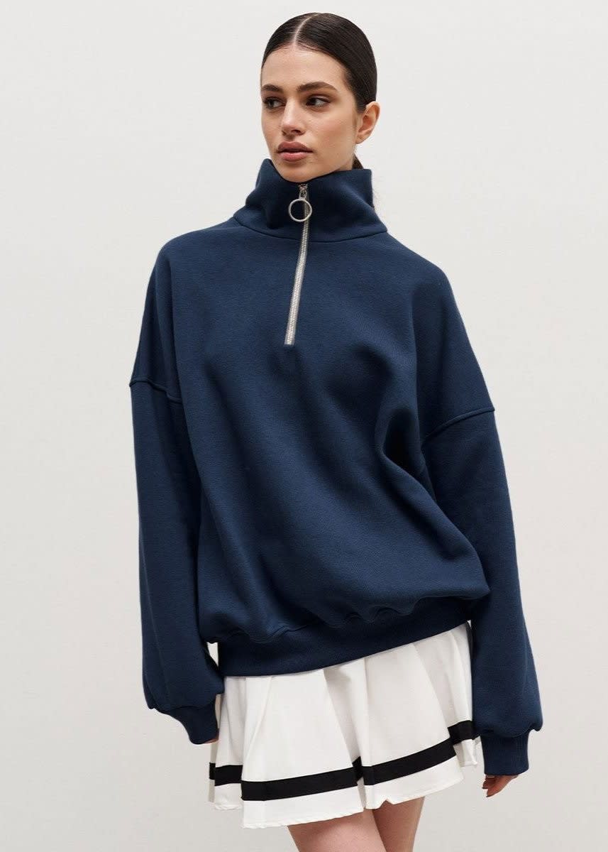 Women's Oversized Half Zip Sweatshirt | Guinevere_2