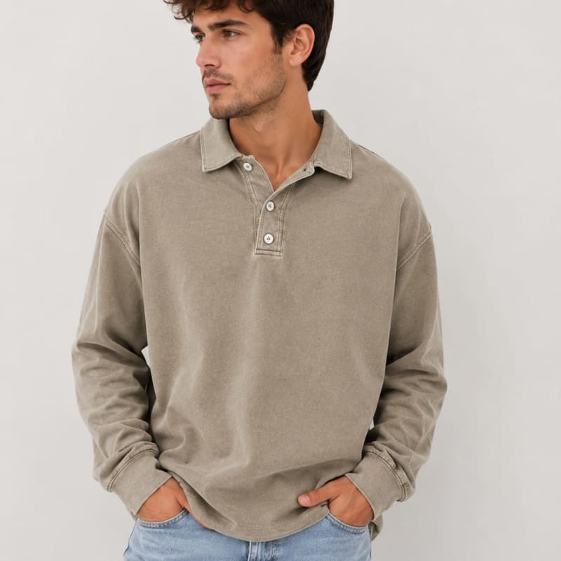 Men's Relaxed Fit Polo Sweatshirt | Vernon_1