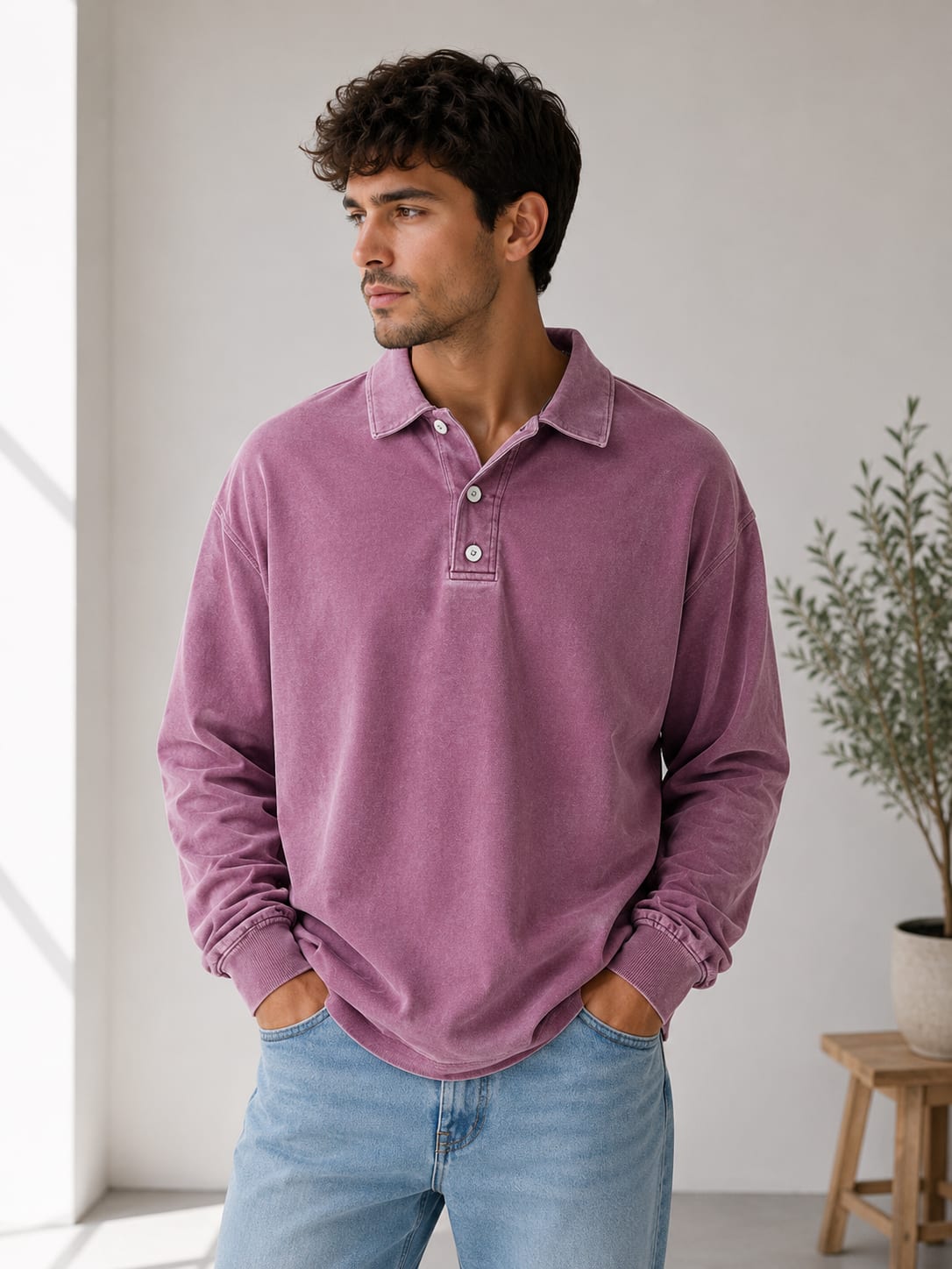 Men's Relaxed Fit Polo Sweatshirt | Vernon_5