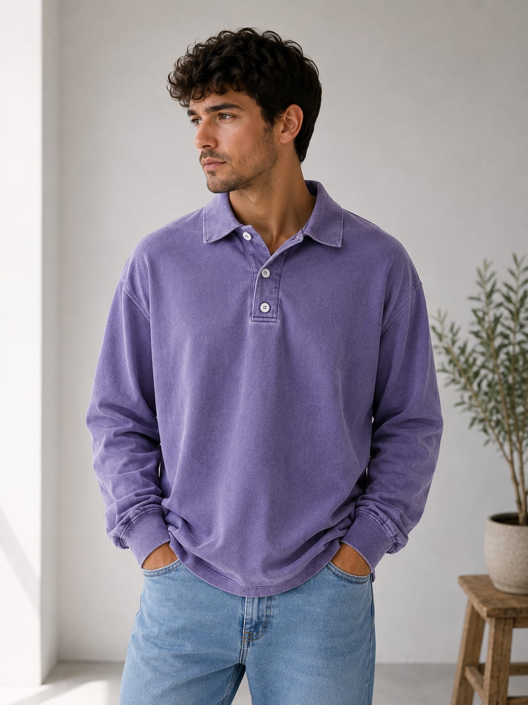 Men's Relaxed Fit Polo Sweatshirt | Vernon_6