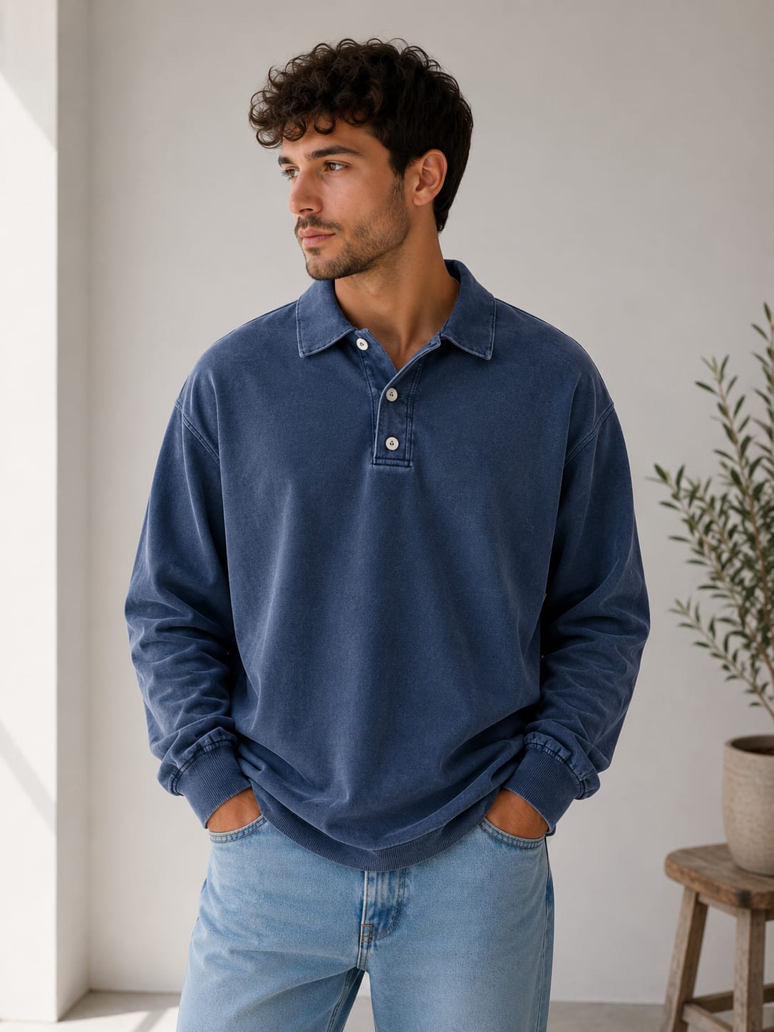 Men's Relaxed Fit Polo Sweatshirt | Vernon_9
