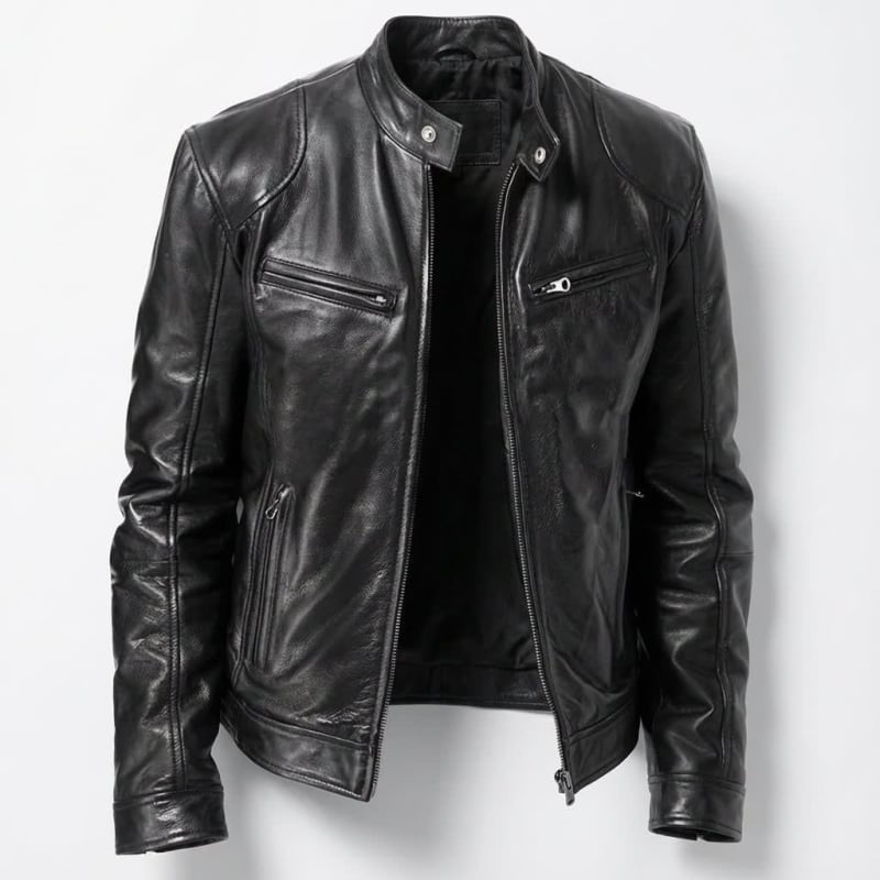 Men's Leather Moto Biker Jacket | Hollis_1