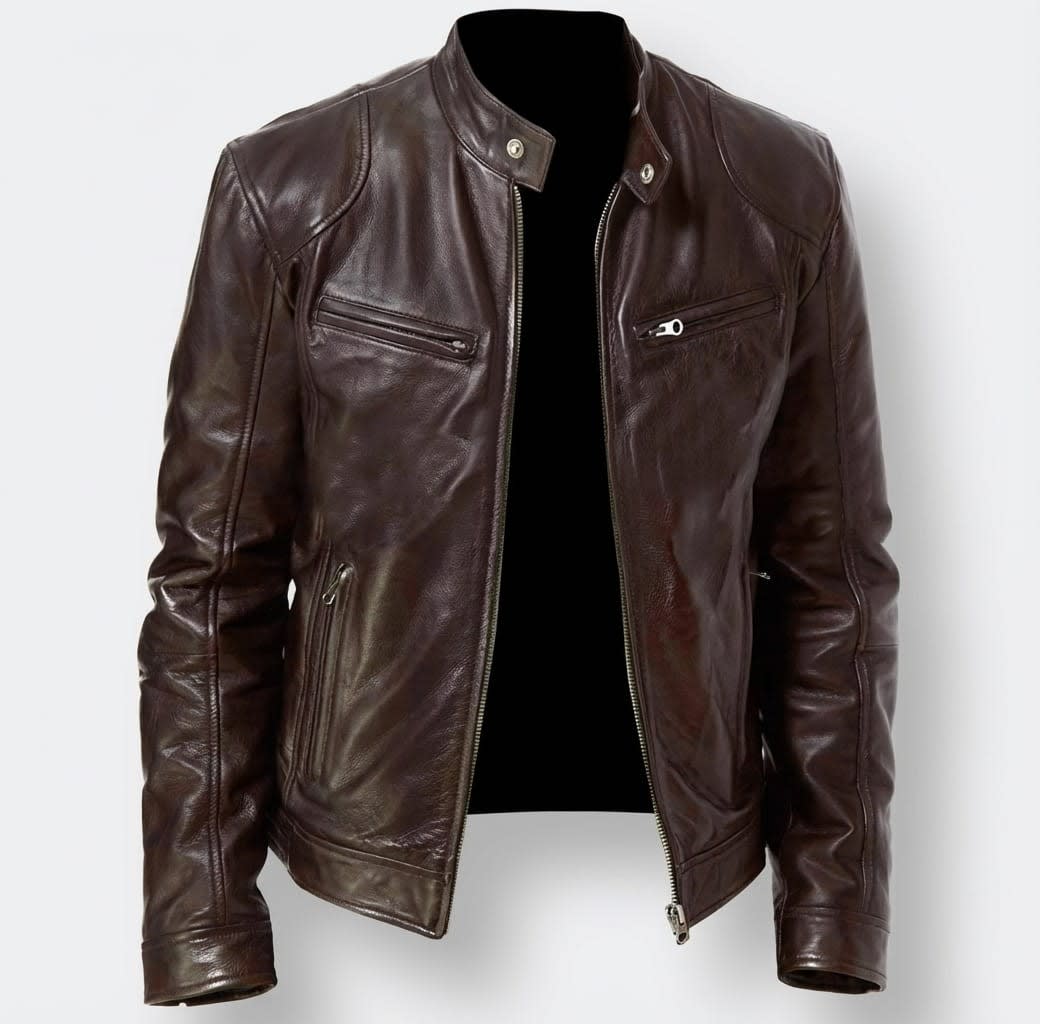 Men's Leather Moto Biker Jacket | Hollis_3