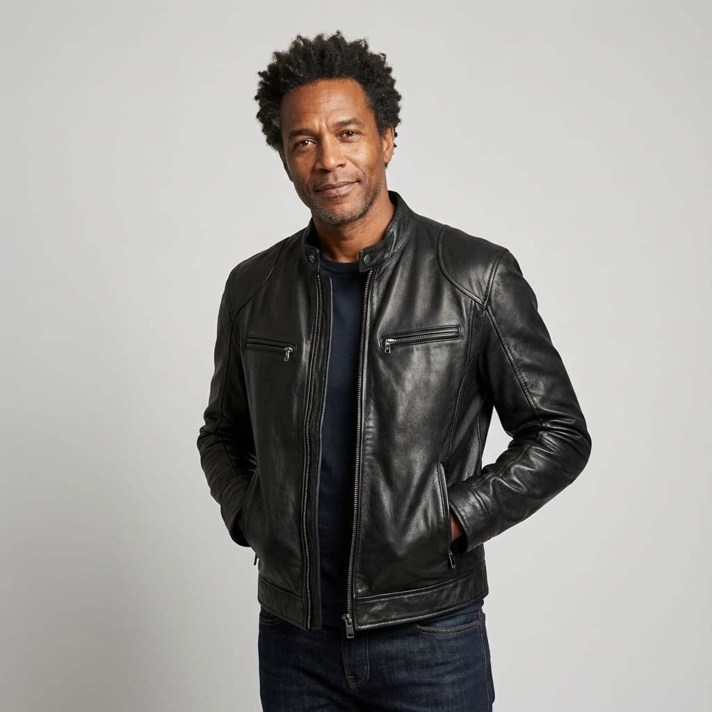 Men's Leather Moto Biker Jacket | Hollis_7