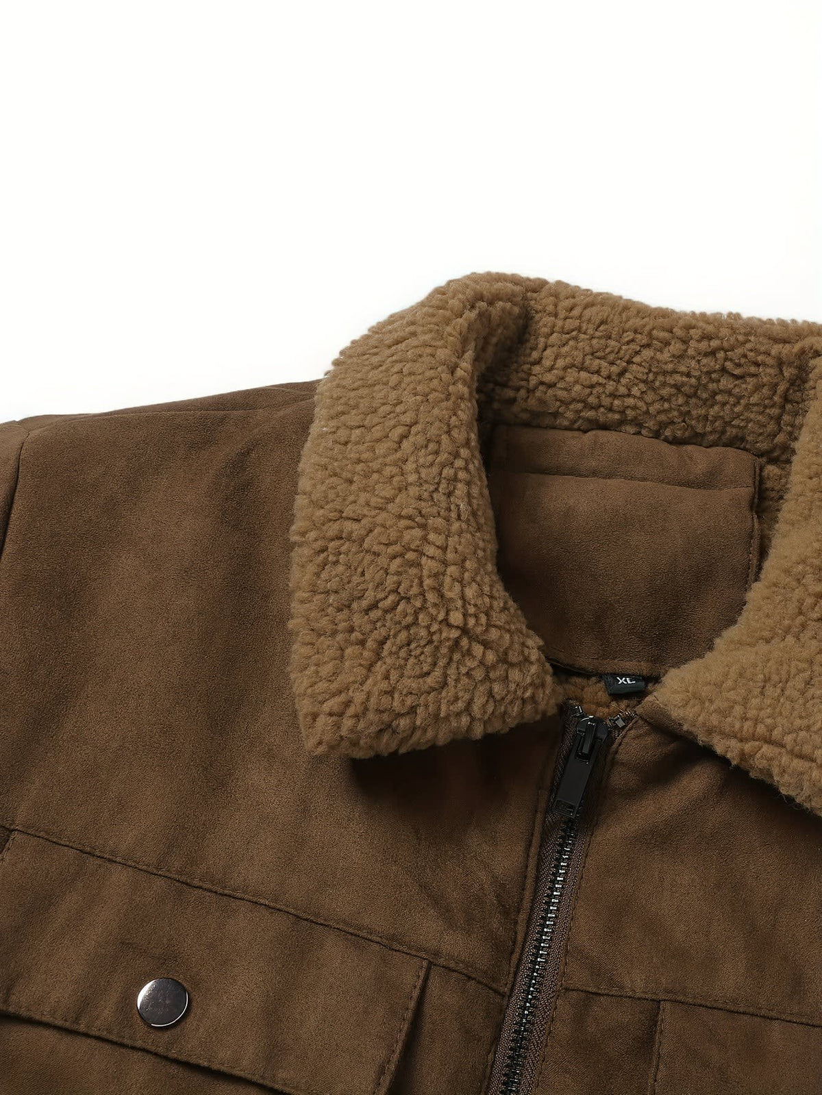 Men's Fleece Lined Faux Suede Jacket | Cian_5