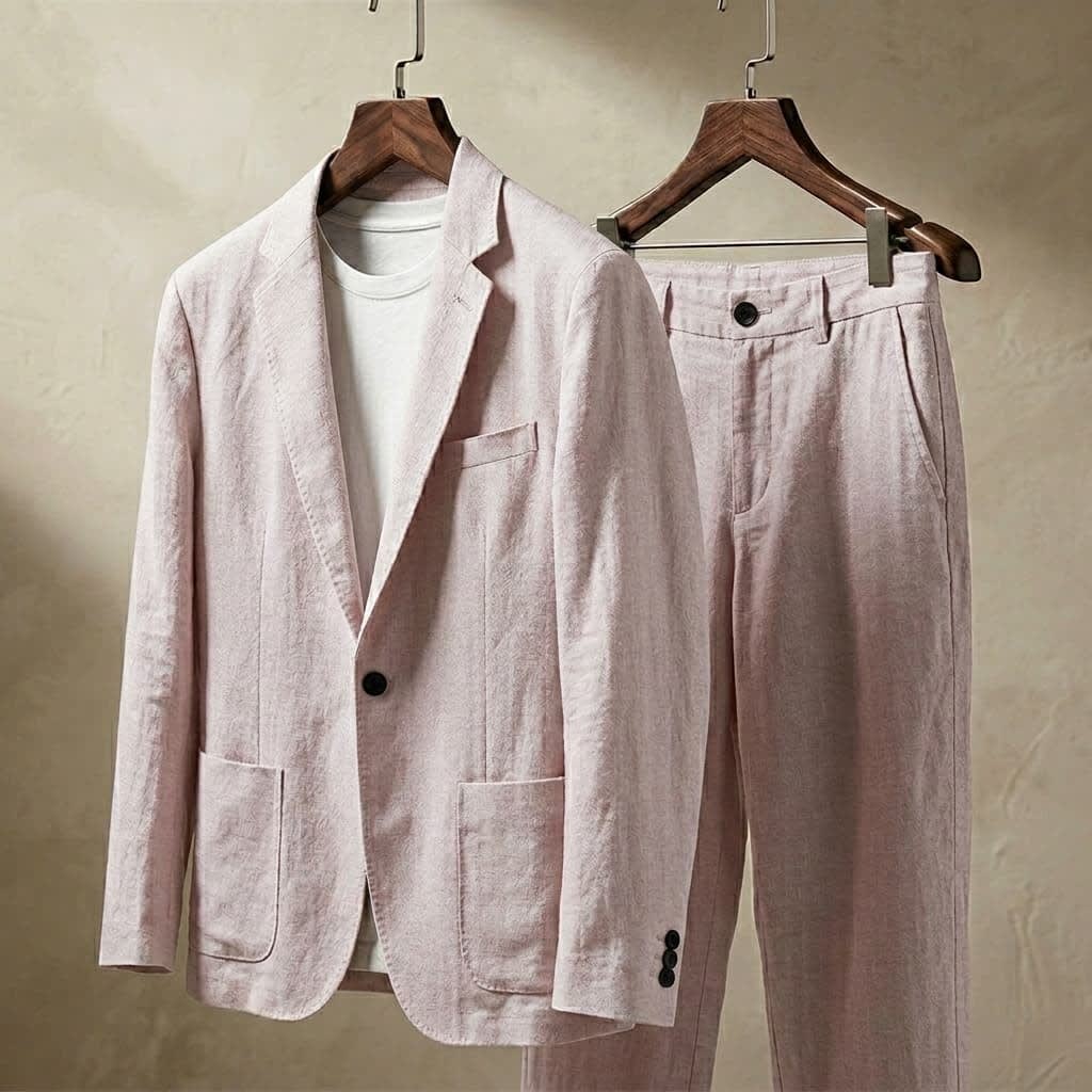 Men's Linen Blend Relaxed Fit Suit | Guy_10