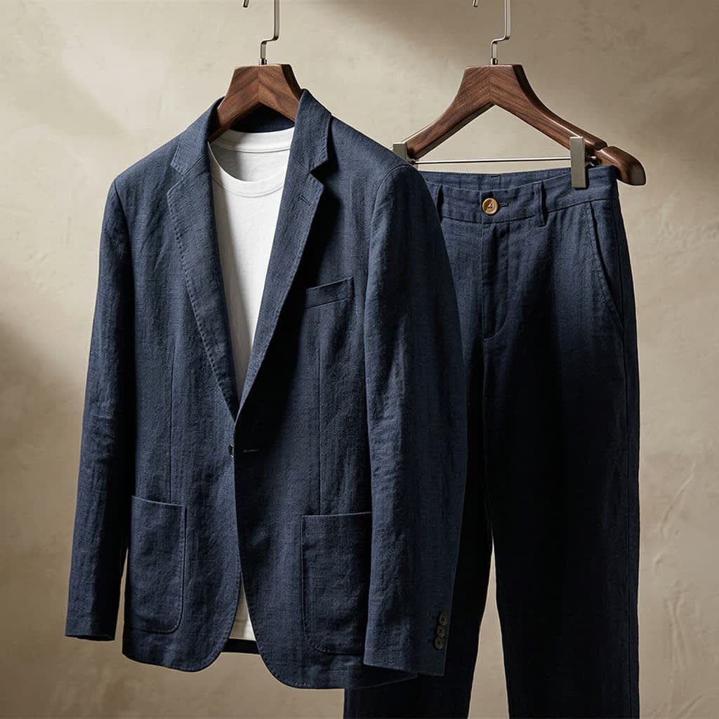 Men's Linen Blend Relaxed Fit Suit | Guy_5
