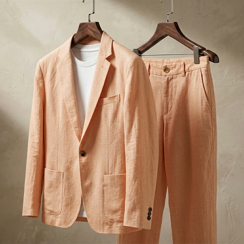 Men's Linen Blend Relaxed Fit Suit | Guy_8