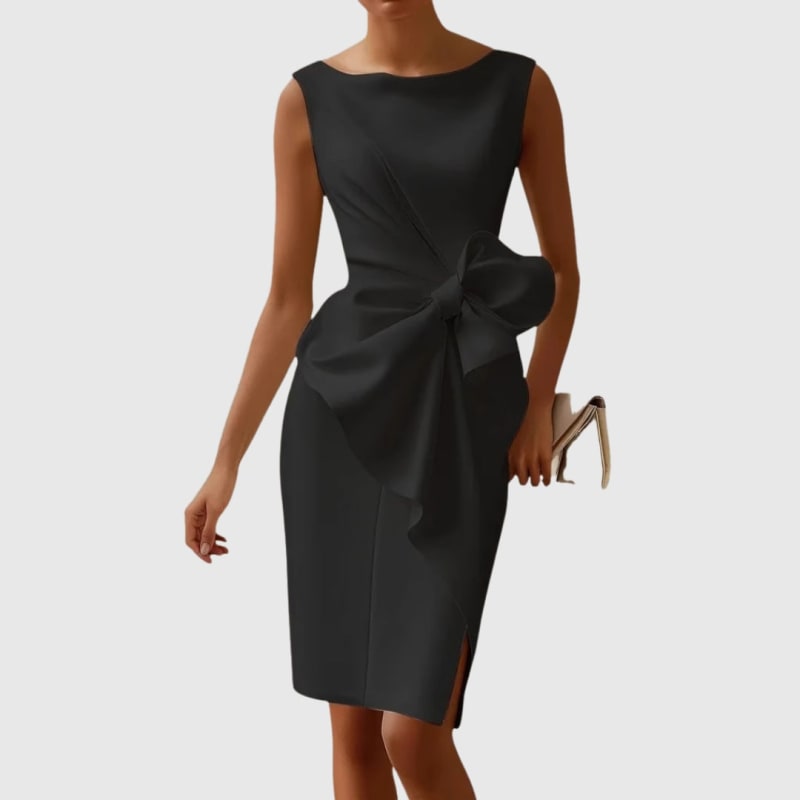 Women's Sleeveless Bow Detail Midi Dress | Valentina_1