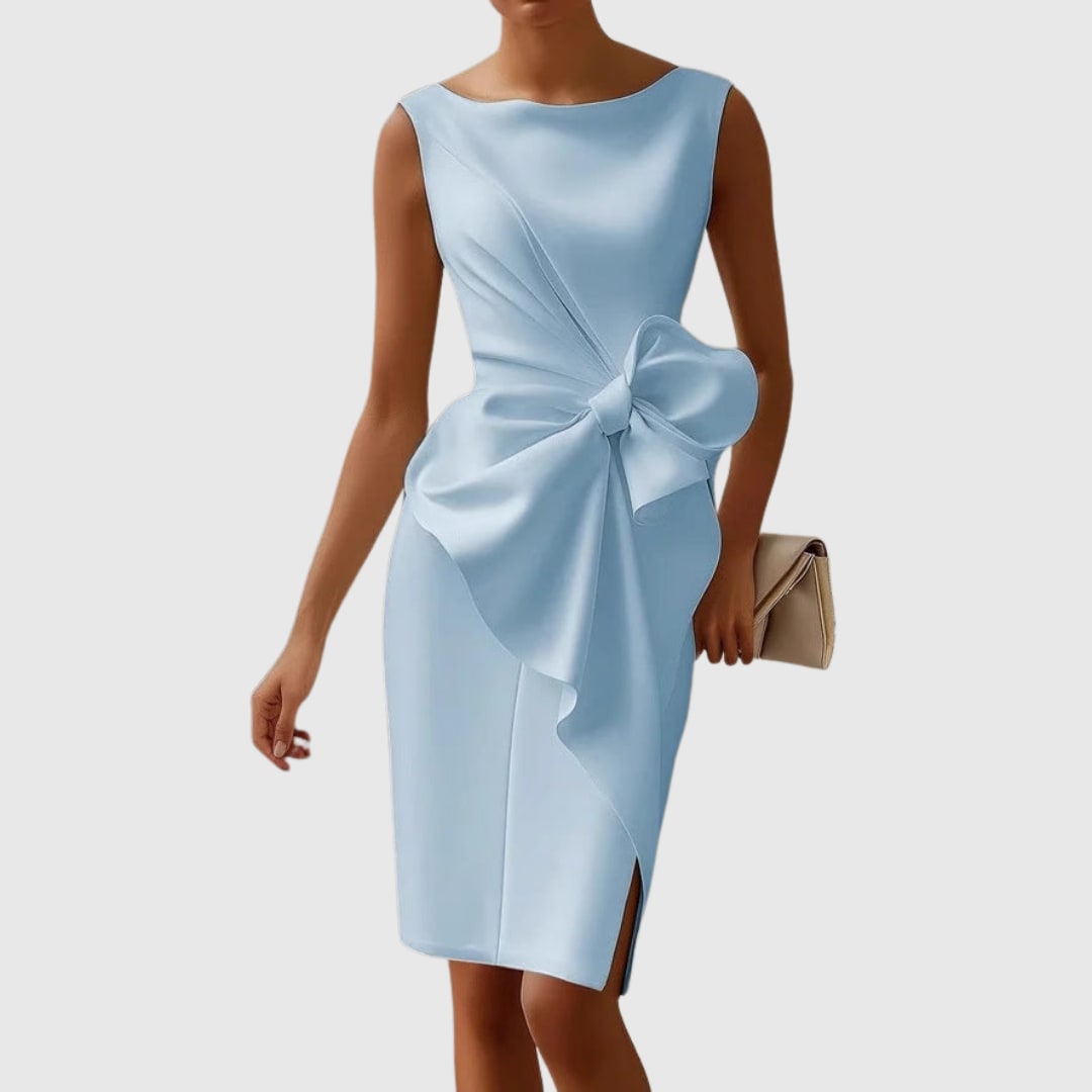 Women's Sleeveless Bow Detail Midi Dress | Valentina_4