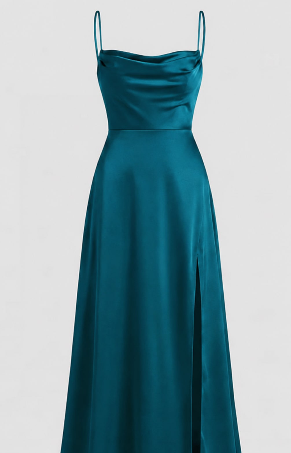 Women's Satin Cowl Neck Maxi Dress | Aveline_11
