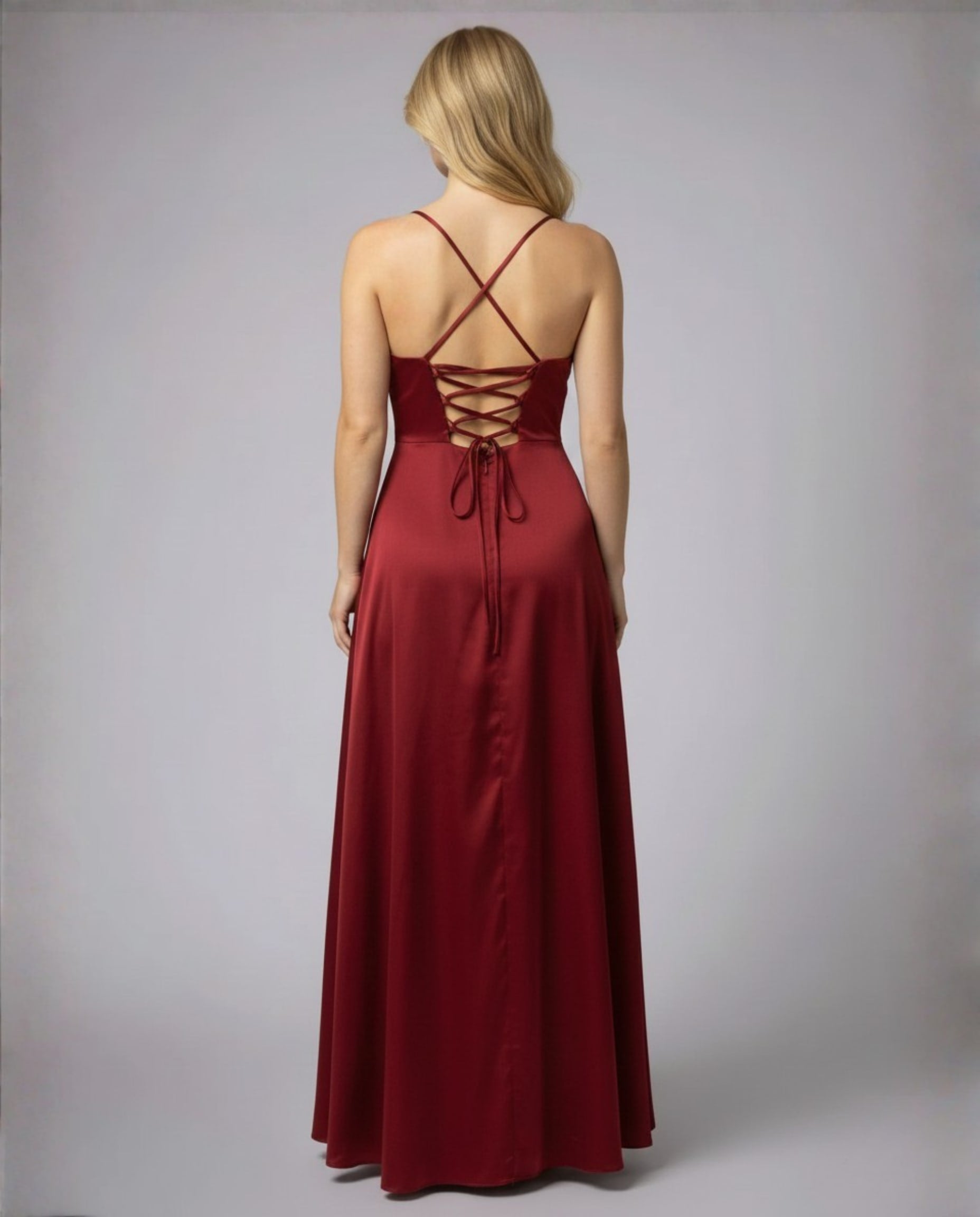 Women's Satin Cowl Neck Maxi Dress | Aveline_2
