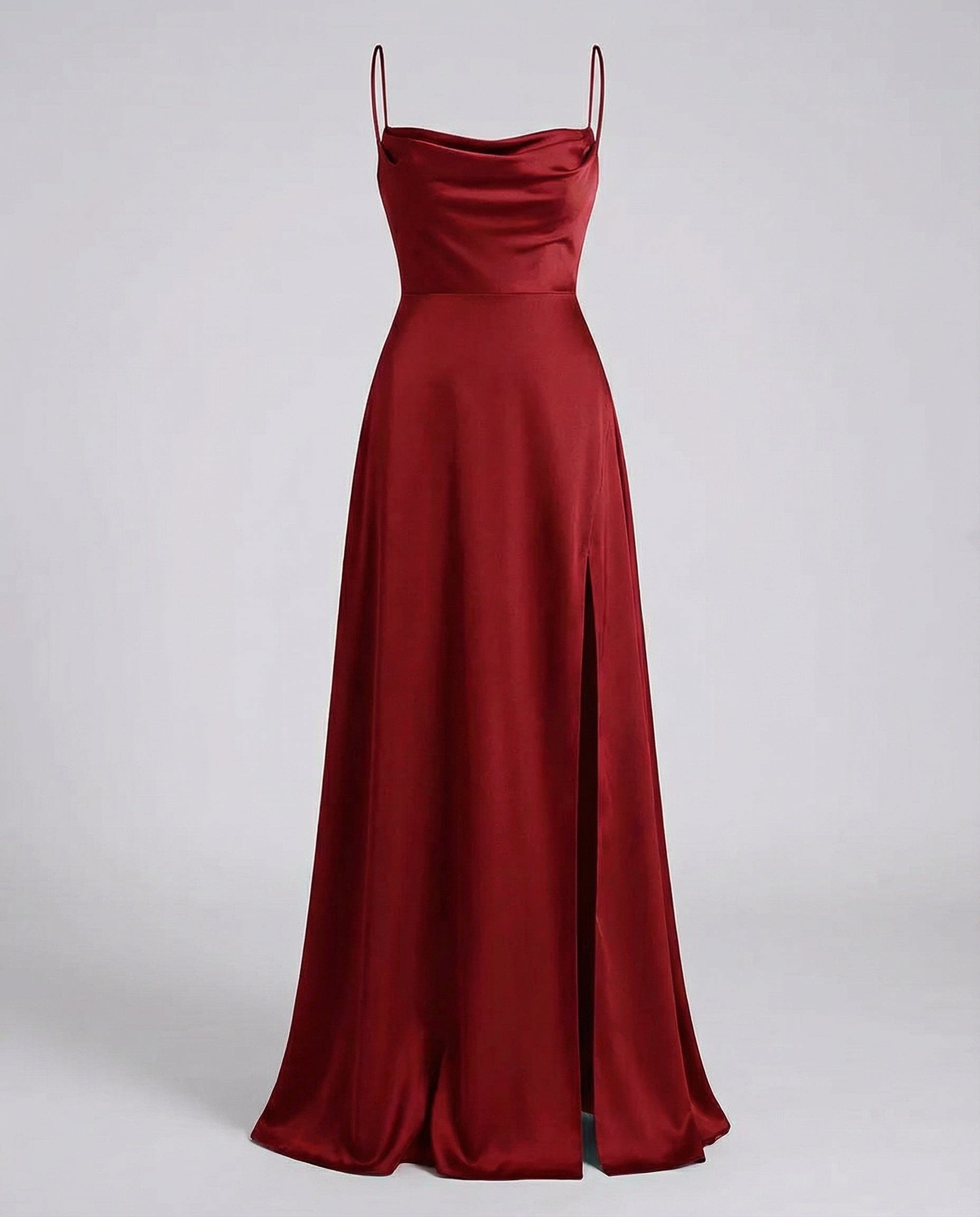 Women's Satin Cowl Neck Maxi Dress | Aveline_4