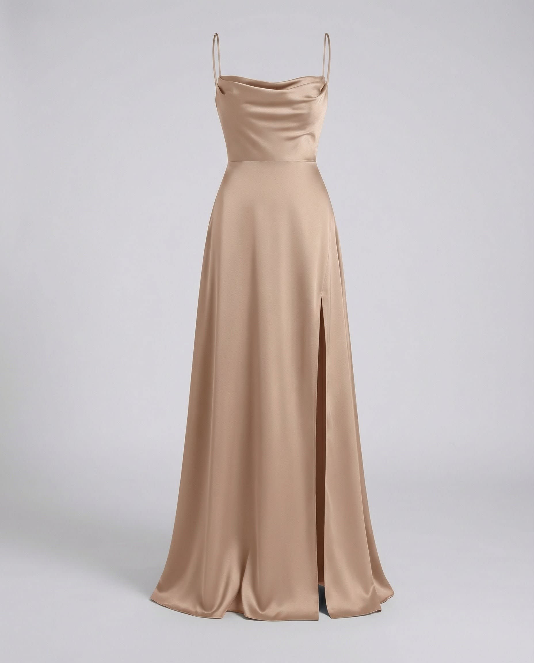 Women's Satin Cowl Neck Maxi Dress | Aveline_8
