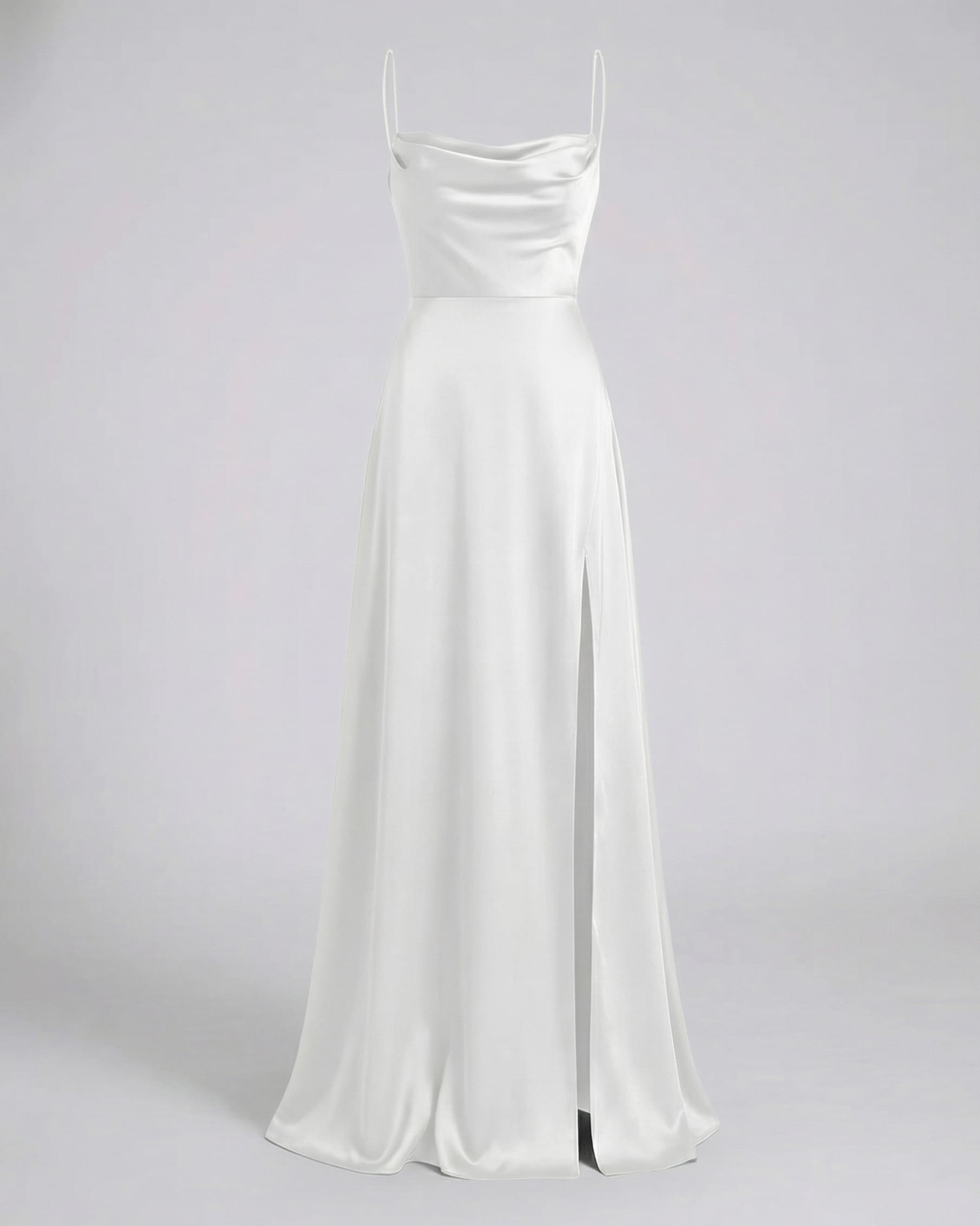 Women's Satin Cowl Neck Maxi Dress | Aveline_9