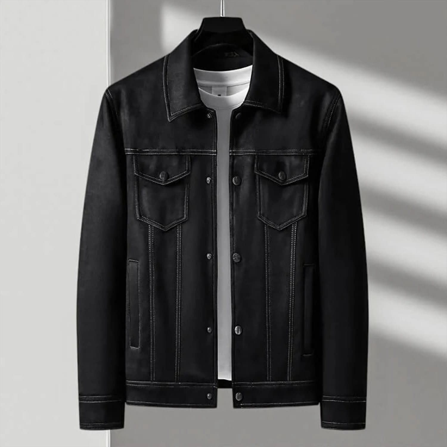 Men's Button Front Trucker Jacket | Stanley_5