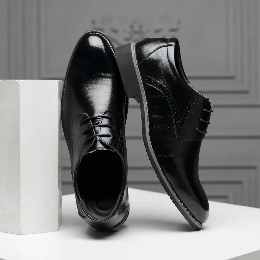 Men's Faux Leather Brogue Shoes | Gwion_14