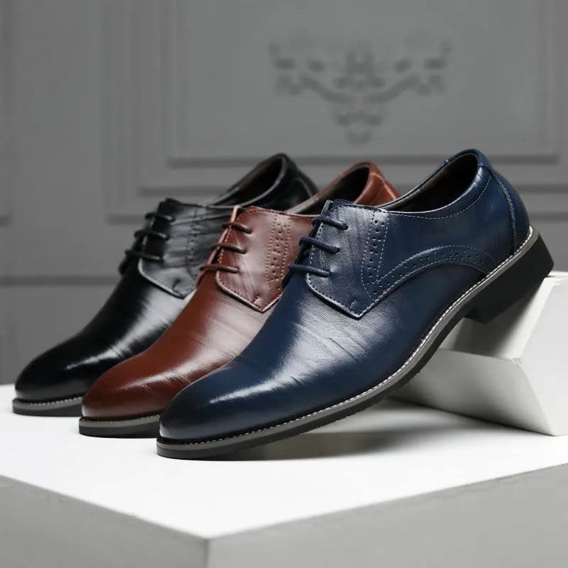 Men's Faux Leather Brogue Shoes | Gwion_4