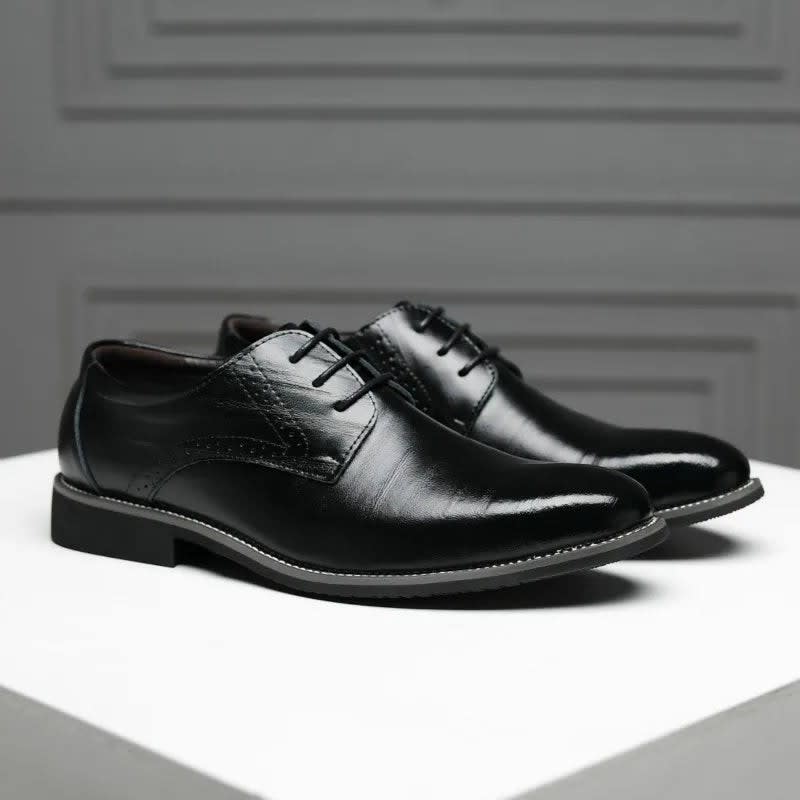 Men's Faux Leather Brogue Shoes | Gwion_5