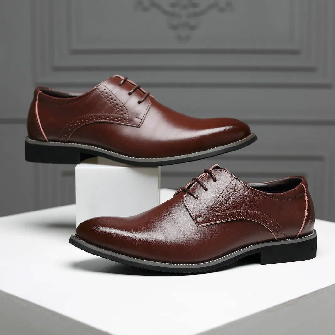 Men's Faux Leather Brogue Shoes | Gwion_7