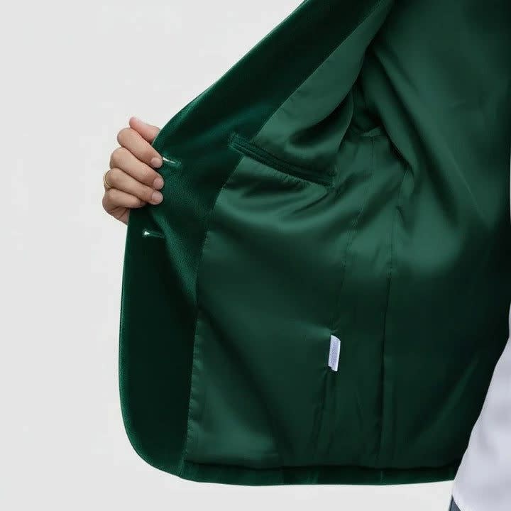 Women's Velvet Notch Lapel Blazer | June_6