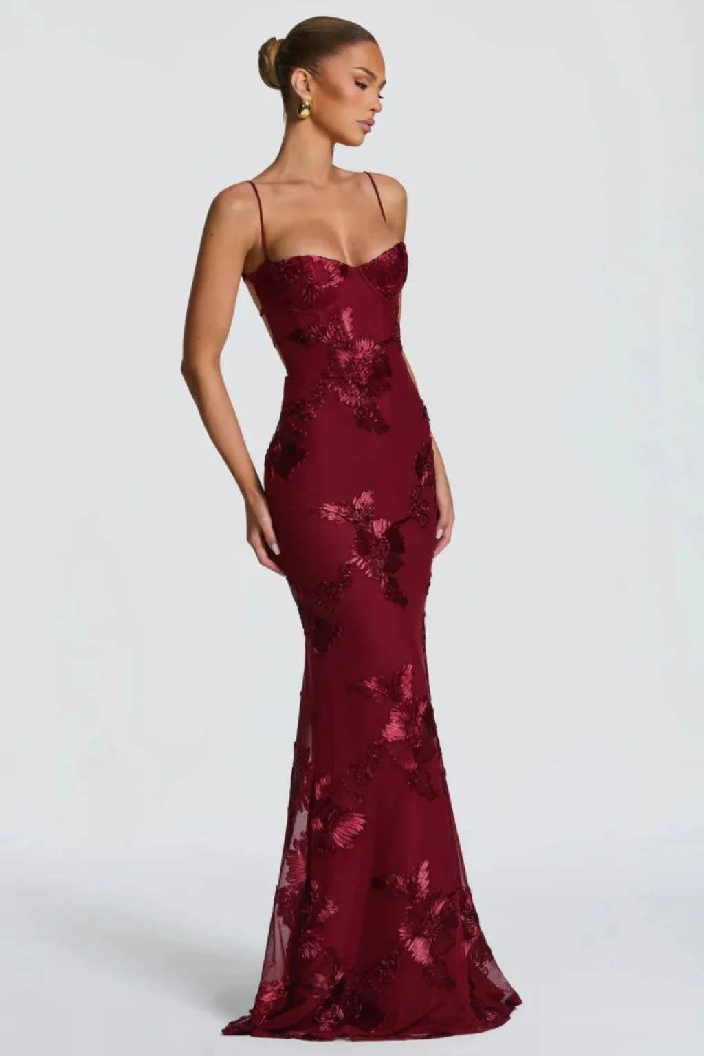 Women's Floral Embroidered Corset Wedding Guest Maxi Dress | Julia Foster_18