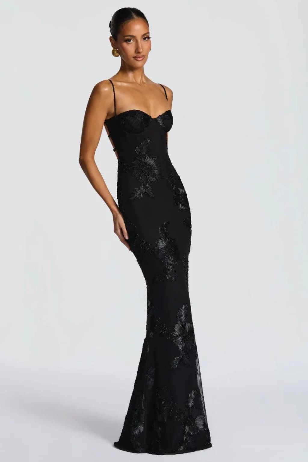Women's Floral Embroidered Corset Wedding Guest Maxi Dress | Julia Foster_7