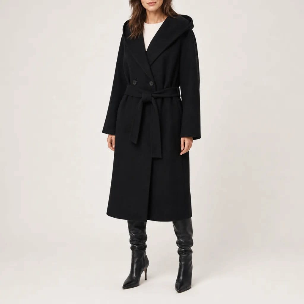 Women's Hooded Belted Wrap Coat | Alma_2