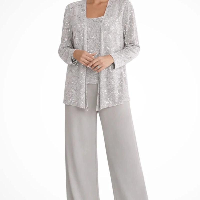 Women's Sequin Lace Wedding Guest Trouser Suit | Brittany_1