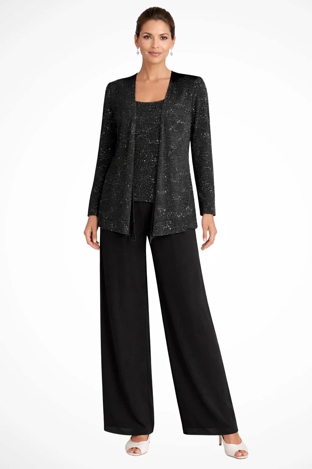 Women's Sequin Lace Wedding Guest Trouser Suit | Brittany_5