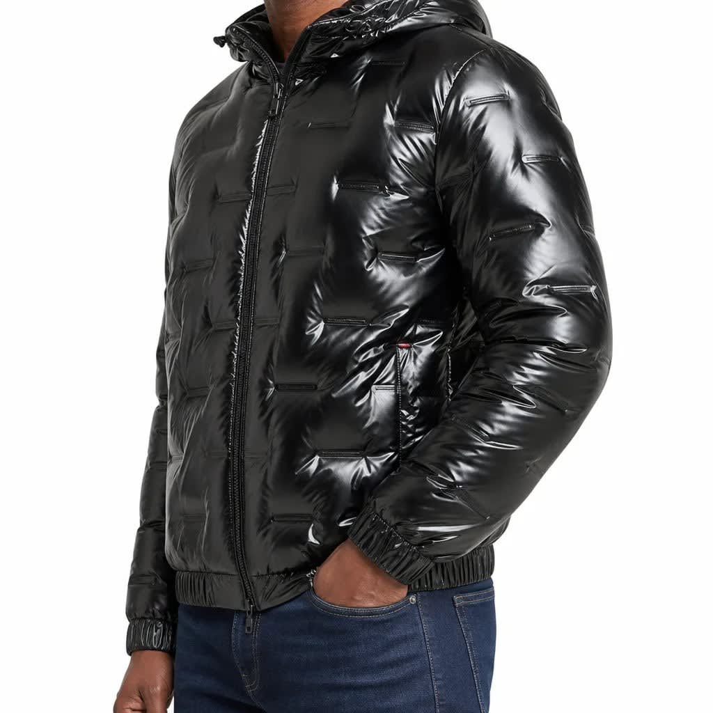 Men's High Shine Hooded Puffer Jacket | Bruce_2