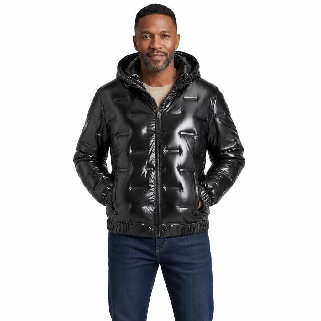 Men's High Shine Hooded Puffer Jacket | Bruce_3