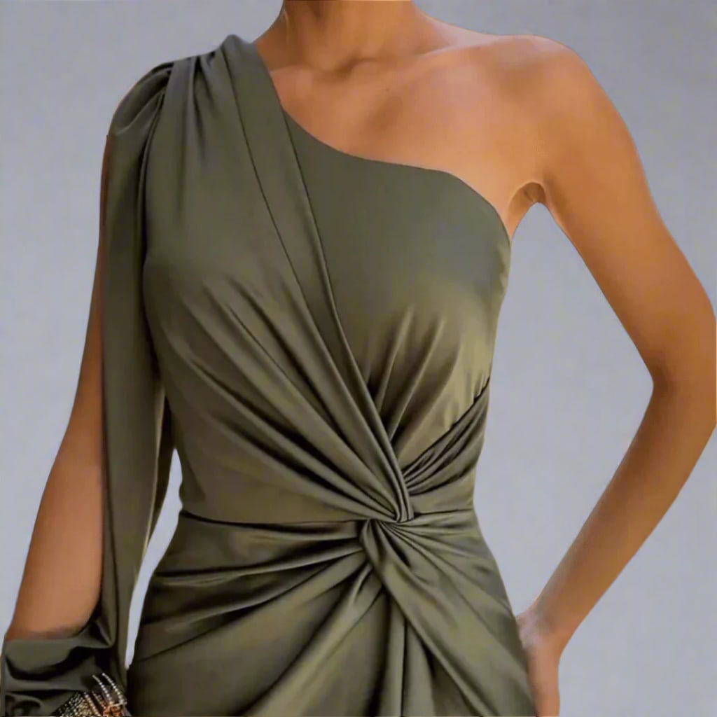 Women's One-Shoulder Satin Hoco Dress | Madeline_2
