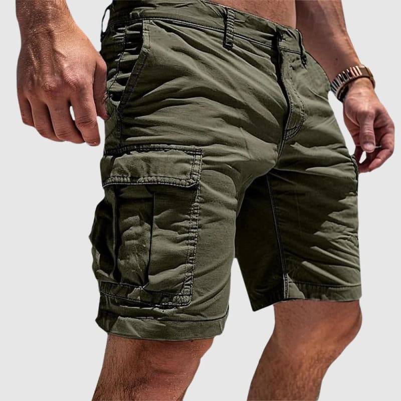 Men's Washed Cotton Cargo Shorts | Clive_1