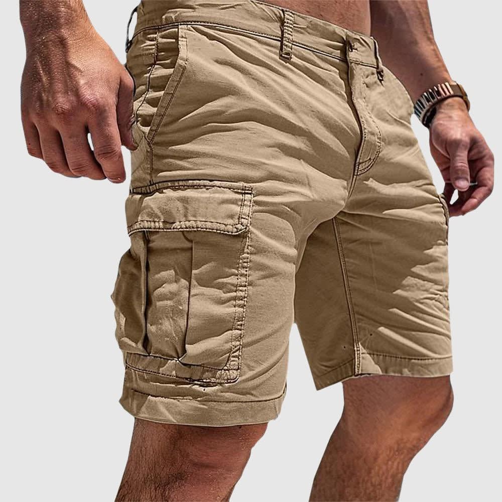 Men's Washed Cotton Cargo Shorts | Clive_3