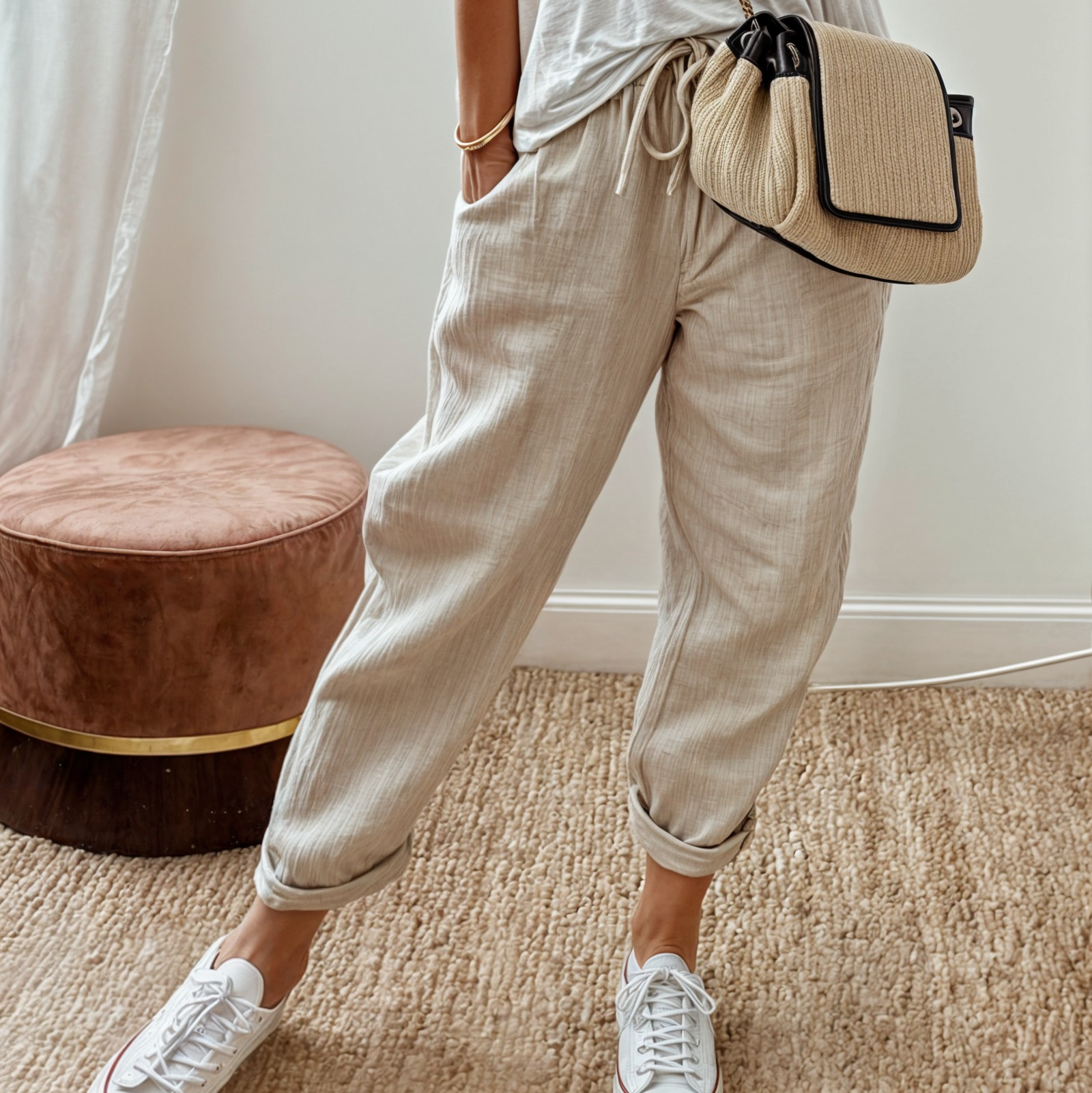 Women's Lightweight Drawstring Trousers | Freya