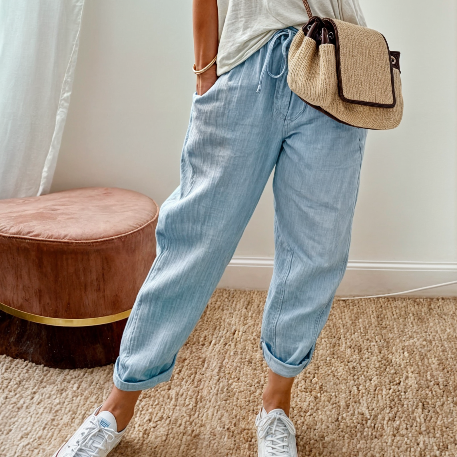 Women's Lightweight Drawstring Trousers | Freya