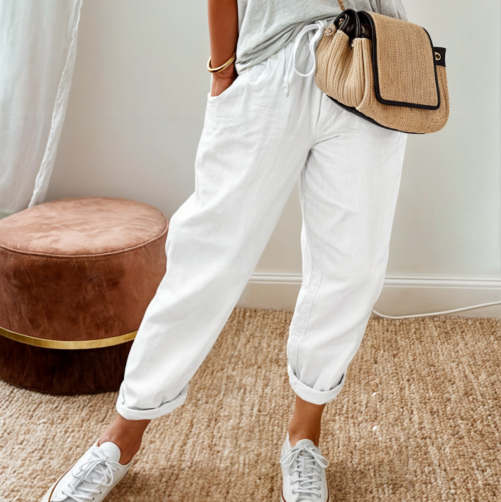 Women's Lightweight Drawstring Trousers | Freya
