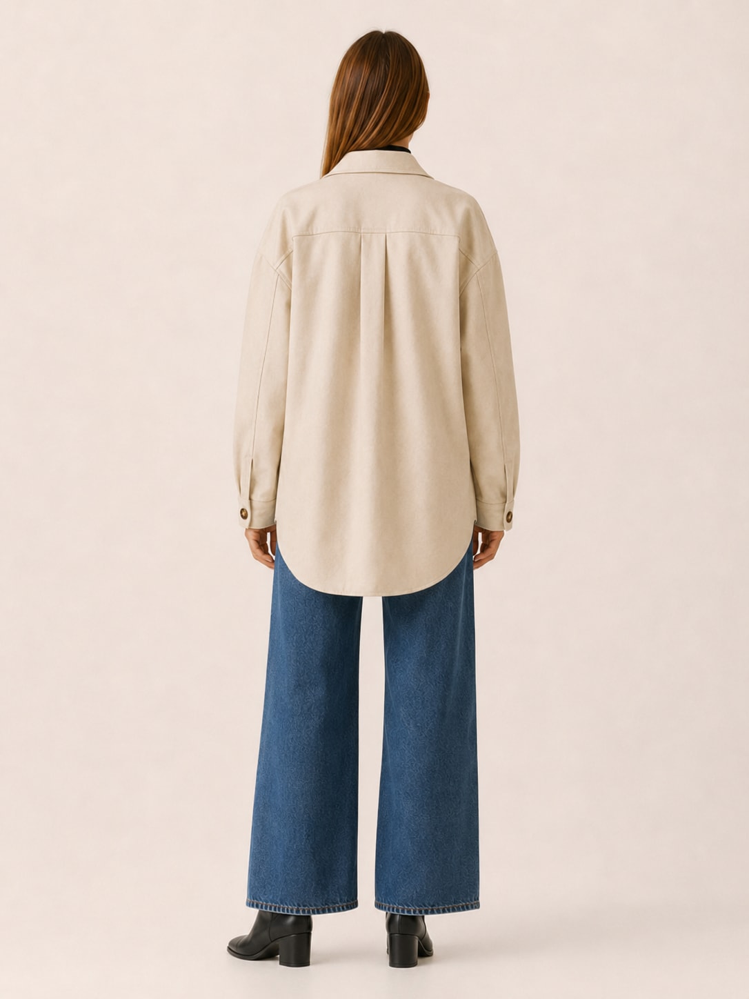 Women's Button-Front Shirt Jacket with Chest Pockets | Natalie Rivera_2