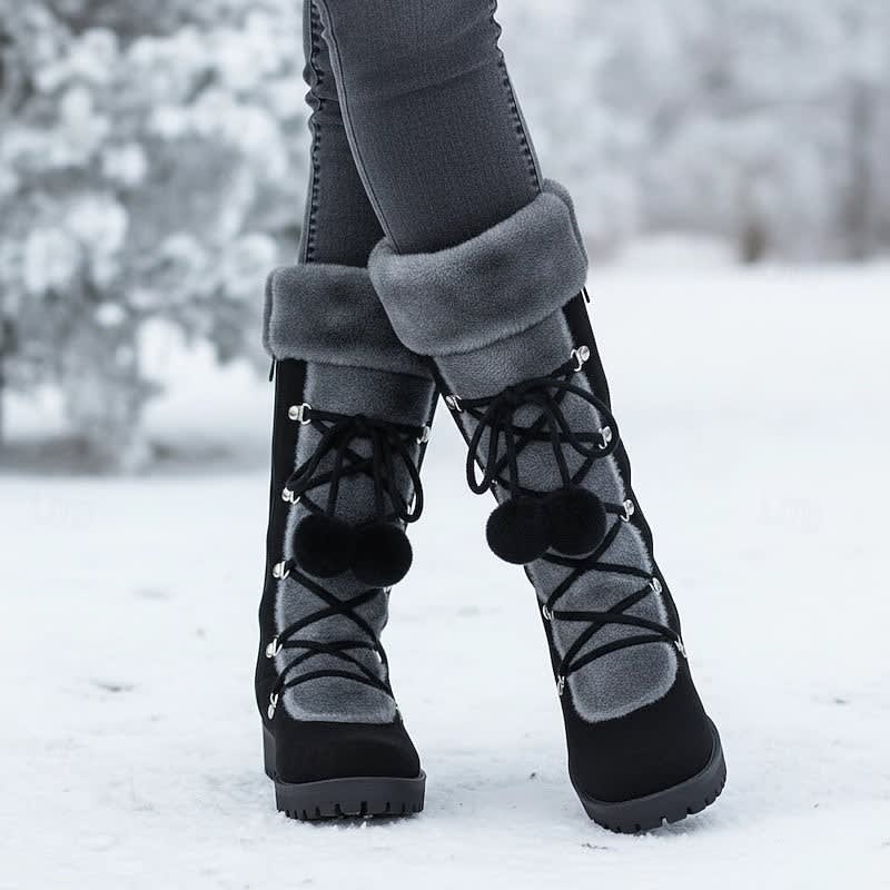 Women's Faux Fur Lace-Up Winter Boots | Antonia_4