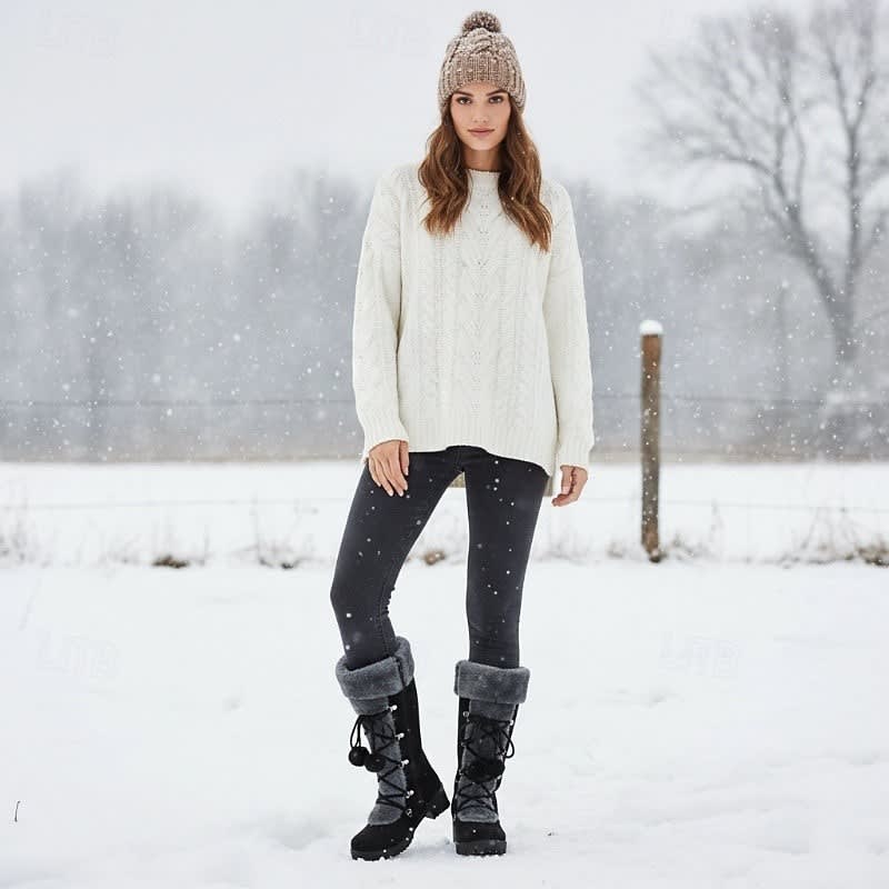 Women's Faux Fur Lace-Up Winter Boots | Antonia_7