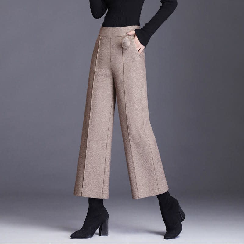 Women's Wool Wide Leg Trousers | Elfrida_1