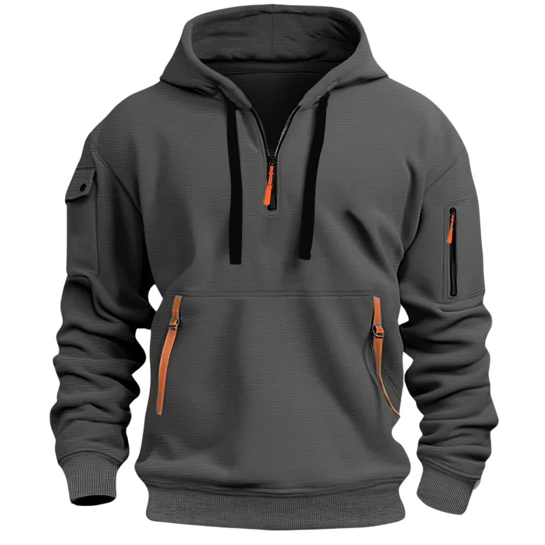 Men's Zip Pocket Half-Zip Hoodie | Maddox_5