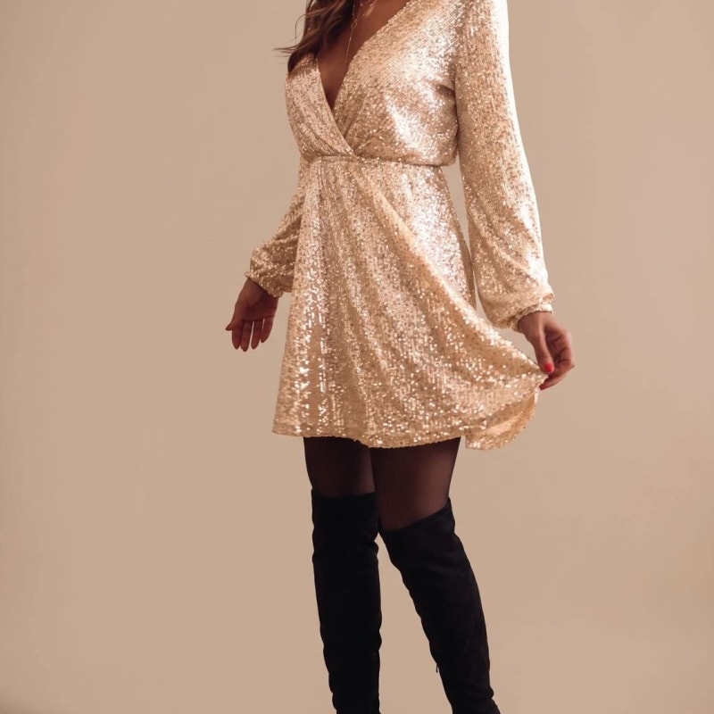 Women's Sequin Wrap Christmas Party Dress | Jordan_1