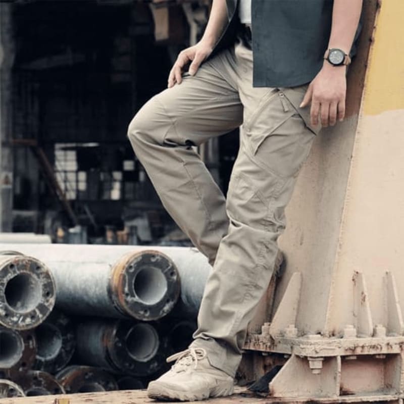 Men's Cotton Blend Straight Leg Cargo Trousers | Gillean_1