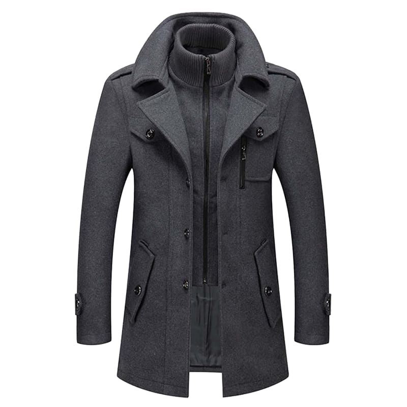 Men's Wool Blend Pea Coat | Valentine_6