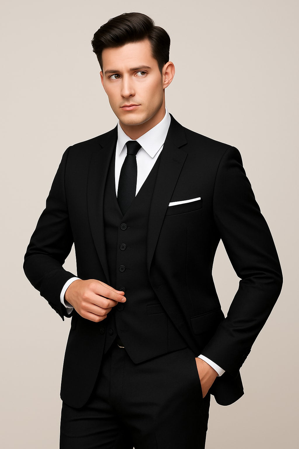 Men's Slim Fit Three-Piece Suit | George_2