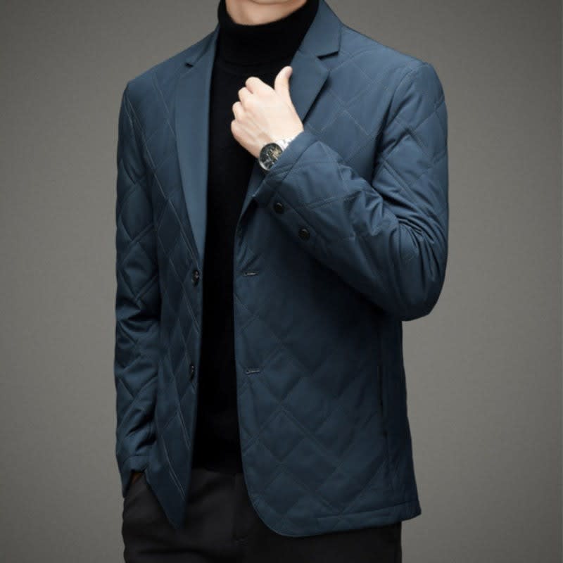 Men's Quilted Padded Blazer Jacket | Tomos_4