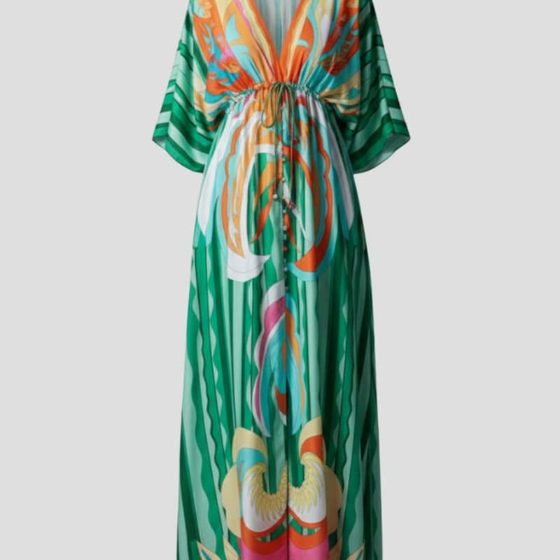 Women's Printed V-Neck Maxi Dress | Carlotta_1