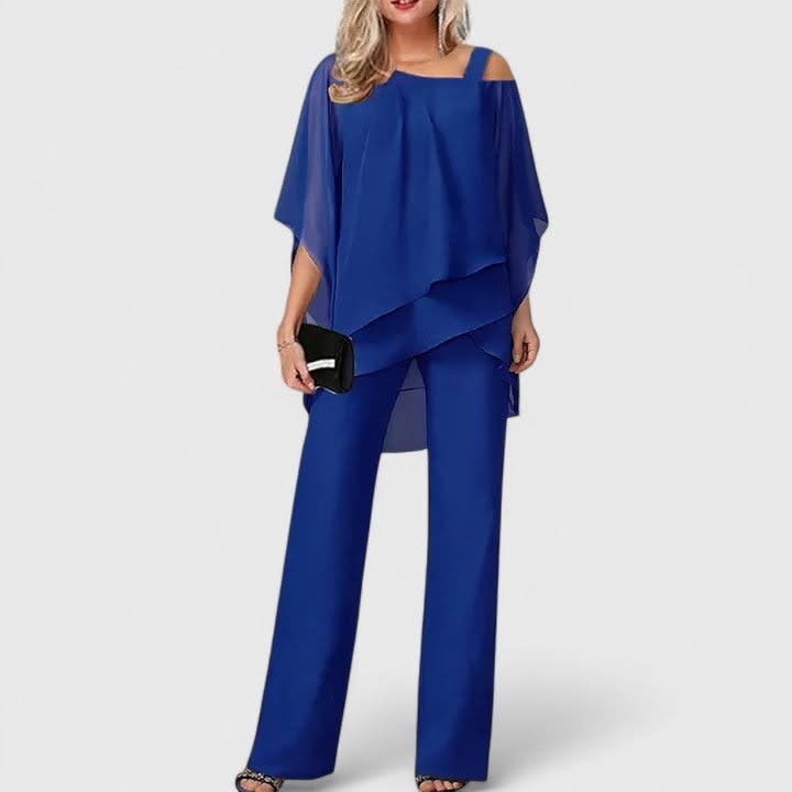 Women's Cape Overlay Two Piece Trouser Set | Gina_2